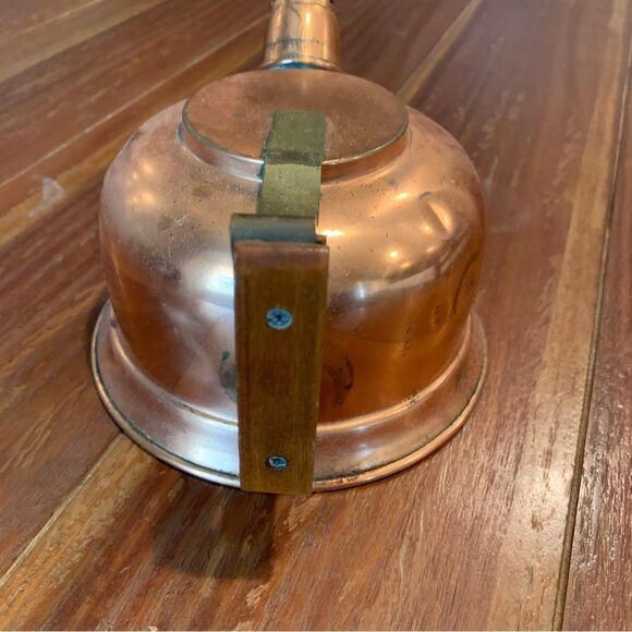 Vintage Copral Copper Brass & Wood Handle Tea Pot - Picture 6 of 7